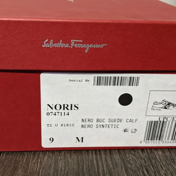 Ferragamo Mens Shoes Noris Sneakers Size 9 New With Box - Picture 8 of 10